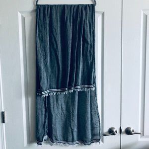 Garcia 100% Cotton Lightweight Long Gray Scarf Wrap